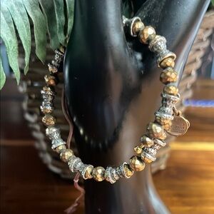 Alex and Ani Gold and Silver Beaded Bracelet